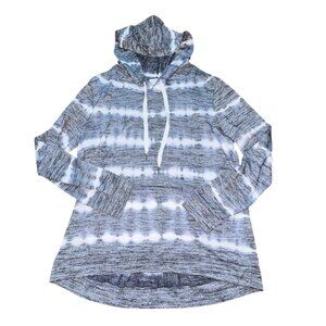 Market & Spruce Perine Pocket Hooded Knit Top-Blue/White-L